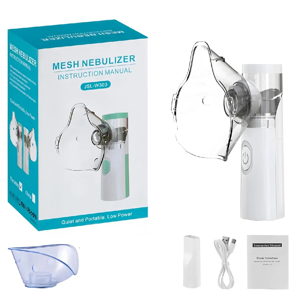Hand-held micromesh atomizer